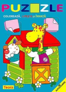 Puzzle - Coloreaza, lipeste si invata. Patratul