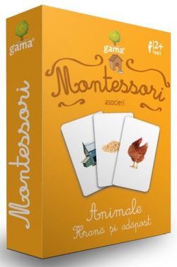 Animale. Hrană și adăpost. Cărţi de joc Montessori