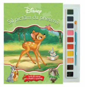 Sa pictam cu prietenii. Carte de colorat cu pensula si acuarele de Disney