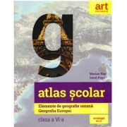 Atlas scolar. Elemente de geografie umana. Geografia Europei. Clasa a 6-a
