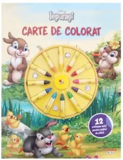 Disney. Iepurasi. Carte de colorat. 12 creioane mici pentru maini de pitici de Disney