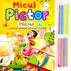 Micul pictor - ferma - cu set 8 creioane de Brijbasi
