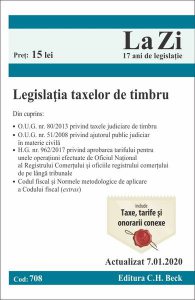 Legislația taxelor de timbru. Actualizat la 07.01.2020