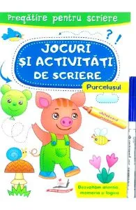 Scrie si sterge. Purcelusul. Jocuri si activitati de scriere. Caiet refolosibilwhiteboard marker