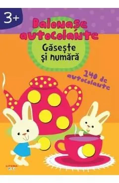 Gaseste si numara. Balonase autocolante3 ani