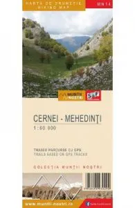 Muntii Cernei-Mehedinti. Harta de drumetie de Muntii nostri
