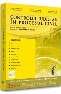 Controlul judiciar in procesul civil. Revista romana de jurisprudenta nr.1/2022