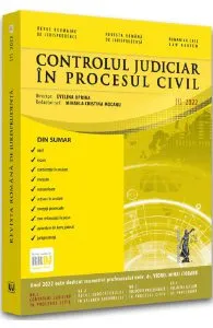 Controlul judiciar in procesul civil. Revista romana de jurisprudenta nr.1/2022