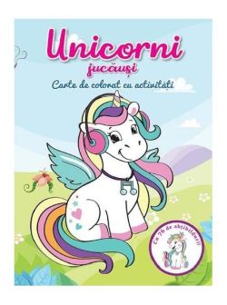 Unicorni jucăuși. Carte de colorat cu activități