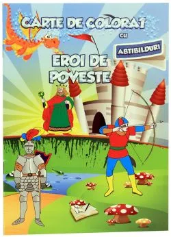 Carte de colorat cu abtibilduri - Eroi de poveste