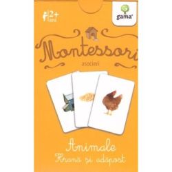 Carti de joc Montessori. Asocieri. Animale. Hrana si adapost