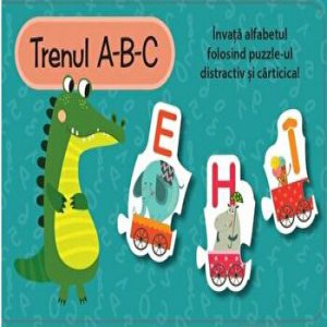 Trenul A-B-C. Invata alfabetul folosind puzzle-ul distractiv si carticica!