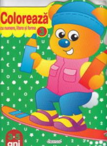 Coloreaza cu numere litere si forme 3