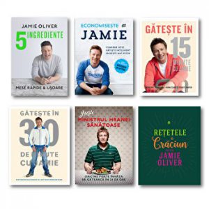 Pachet Jamie Oliver 2. 5 ingrediente. Economiseste cu Jamie. Gateste in 15 minute. Gateste in 30 de minute. Ministrul hranei sanatoase. Retetele de Craciun