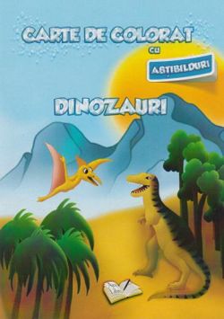 Carte de colorat cu abtibilduri - Dinozauri