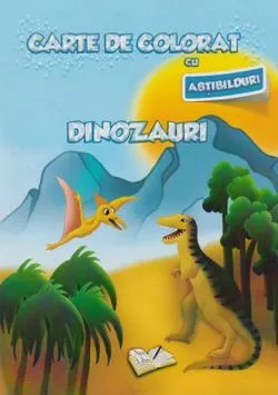Carte de colorat cu abtibilduri - Dinozauri