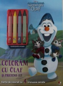Disney. Regatul de gheata. Sarbatori cu Olaf. Coloram cu Olaf si prietenii lui. Contine 4 creioane cerate