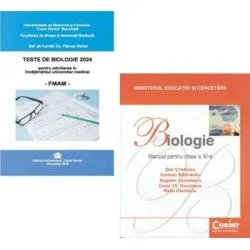 Pachet admitere in Invatamantul universitar medical FMAM: Teste de biologie 2024 si Manual de biologie clasa a 11-a