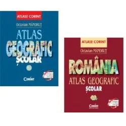 Pachet Atlas geografic scolar General si Atlas geografic scolar Romania de Octavian Mandrut