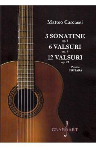 3 sonatine opus 1. 6 valsuri opus 4. 12 valsuri opus 23 pentru chitara