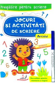 Scrie si sterge. Aricelul. Jocuri si activitati de scriere. Caiet refolosibilwhiteboard marker