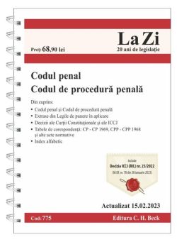 Codul penal și Codul de procedură penală. Cod 775. Actualizat la 15.02.2023
