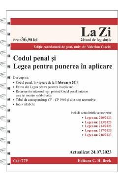 Codul penal si Legea pentru punerea in aplicare Act.24 iulie 2023 Ed. Spiralata