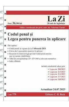 Codul penal si Legea pentru punerea in aplicare Act.24 iulie 2023 Ed. Spiralata