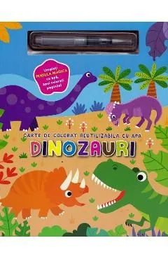 Dinozauri. Carte de colorat cu apa