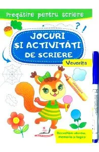 Scrie si sterge. Veverita. Jocuri si activitati de scriere. Caiet refolosibilwhiteboard marker