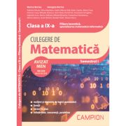 Culegere de matematica. Clasa a 9-a. Semestrul 1. Filiera teoretica, specializarea matematica-informatica