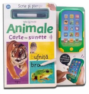 Scrie si sterge. Animale. Carte cu sunete