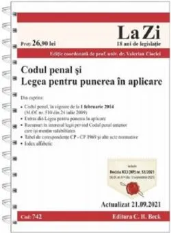 Codul penal si Legea pentru punerea in aplicare
