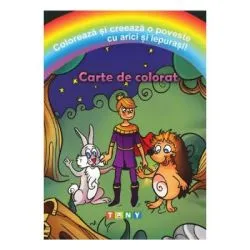 Coloreaza si creeaza o poveste cu arici si iepurasi!