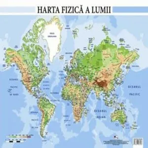 Harta fizica a lumii - plansa A2 de Colectiv Aramis