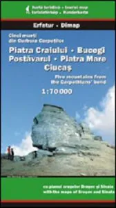 Harti montane - Cinci munti din Curbura Carpatilor: Piatra Craiului, Bucegi, Postavarul, Piatra Mare, Ciucas
