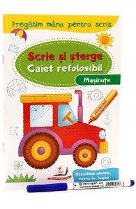 Scrie si sterge. Masinute. Caiet refolosibilwhiteboard marker