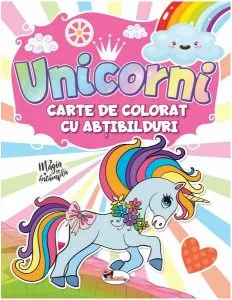 Unicorni. Carte de colorat cu abțibilduri de Dreamland Publications
