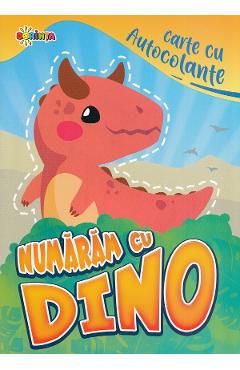 Carte cu autocolante. Numaram cu Dino