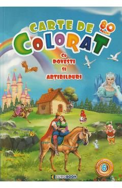 Carte de colorat cu povesti si abtibilduri. Jumbo Vol.6