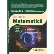 Culegere de matematica. Filiera teoretica, specializarea matematica-informatica. Clasa a 9-a. Semestrul 2