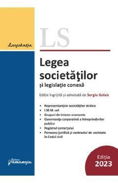 Legea societatilor si legislatie conexa Act. 10 septembrie 2023