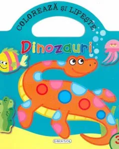 Coloreaza si lipeste dinozauri 3