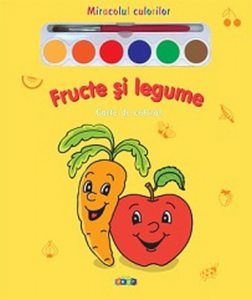 Fructe si legume - Carte de colorat