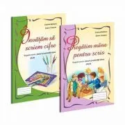 Pachet 2 carti jocuri si activitati. Invatam sa scriem cifre si Pregatim mana pentru scris de Cristina Beldianu
