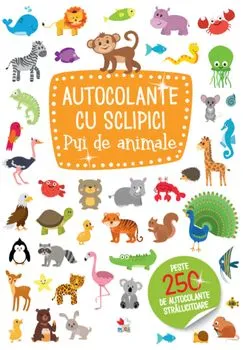 Autocolante cu sclipici. Pui de animale