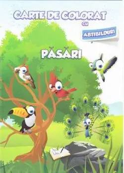 Carte de colorat cu abtibilduri - Pasari de Anonim