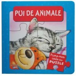 Prima mea carte cu puzzle. Pui de animale