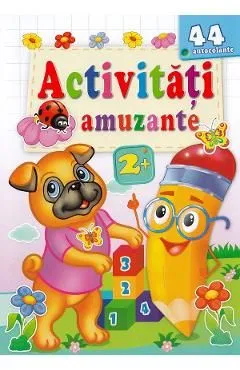 Activitati amuzante. Catelusul Mops 44 autocolante 2 ani