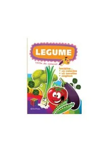 Legume. Carte de colorat. Învățăm... să colorăm, exerciții grafice, engleză